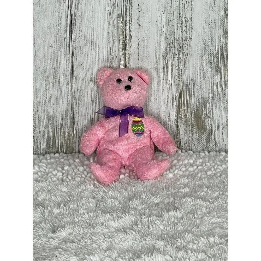 Ty The Beanie Babies Collection “EGGS” the Pink Easter Bear 2001 RETIRED